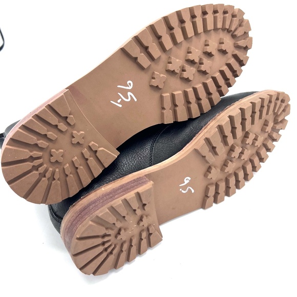 Madewell Women Combat Boot The Clair Leather Lace Up MA979 Black Grunge Punk - Picture 15 of 16